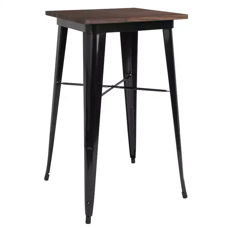 Mesa interior de bar de madera y metal de 23.75