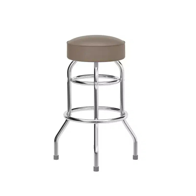 Retro-Restaurant-Barhocker aus Chrom mit Doppelring und ohne Rückenlehne