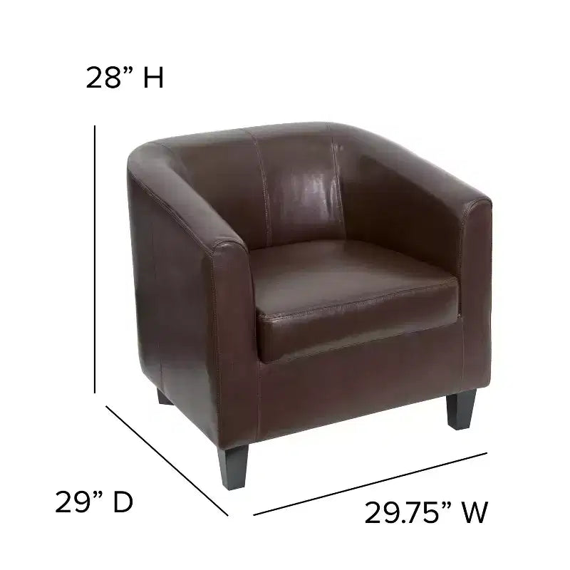 Leder-Loungesessel mit schrägen Armlehnen
