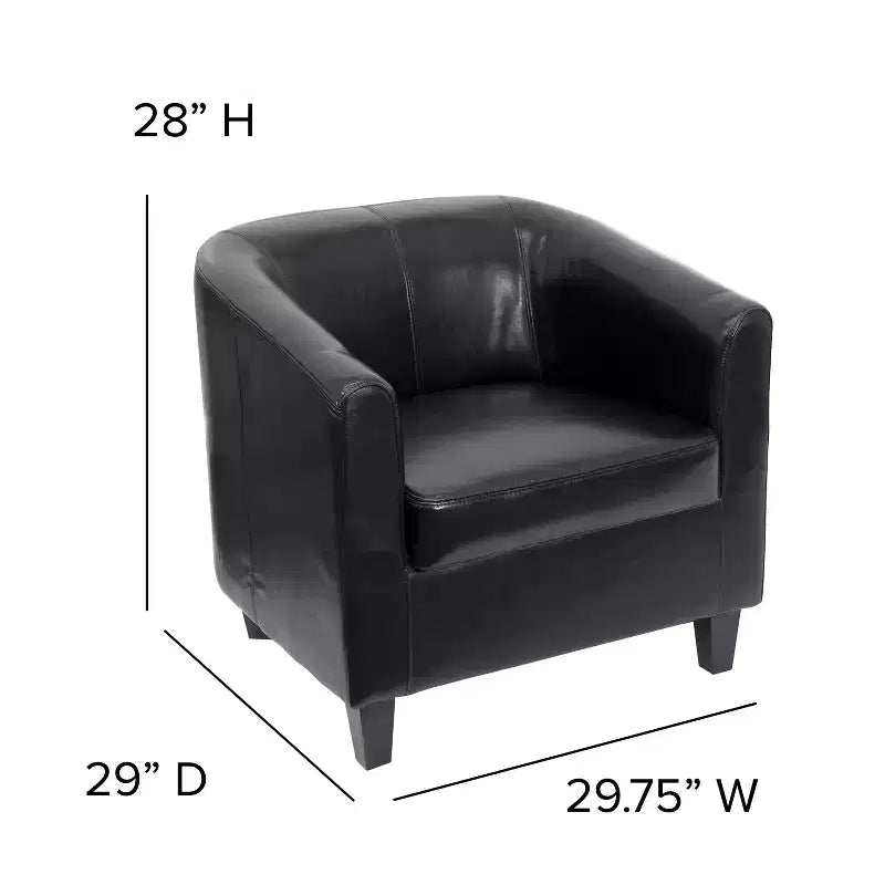 Leder-Loungesessel mit schrägen Armlehnen