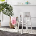 Tabouret de bar de style nordique, blanc patiné