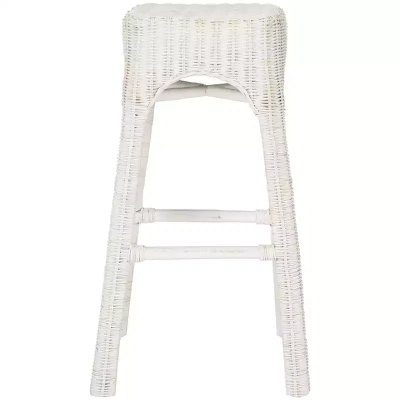 Tabouret de bar de style nordique, blanc patiné