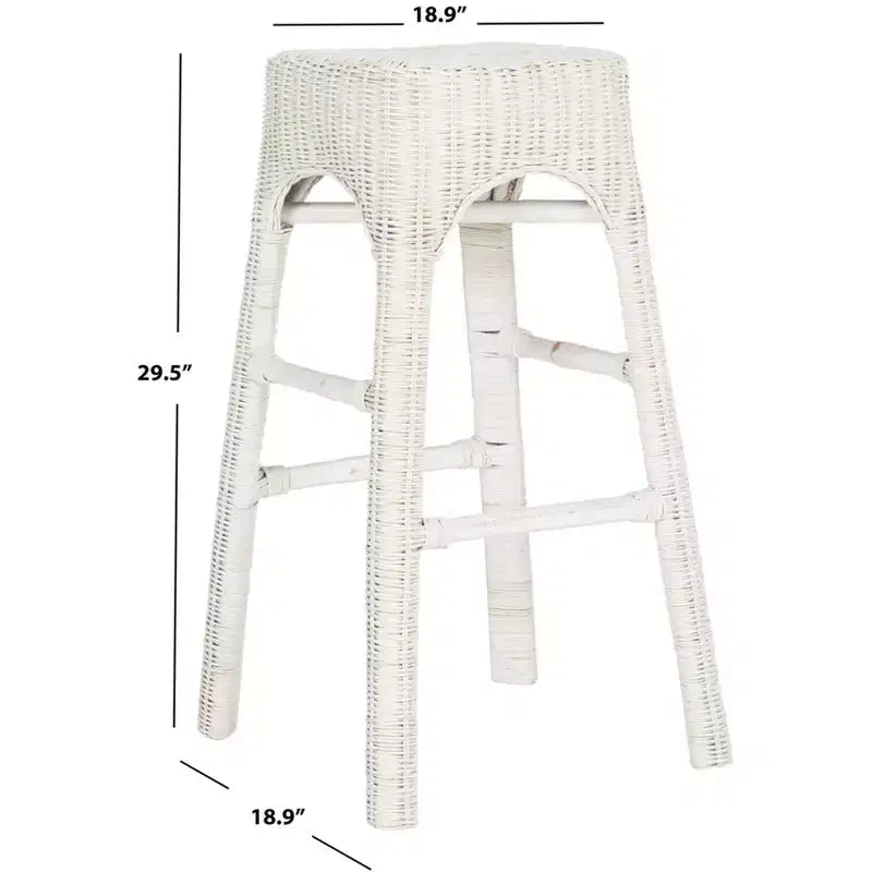 Tabouret de bar de style nordique, blanc patiné